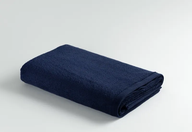 Plain Navy towel, folded