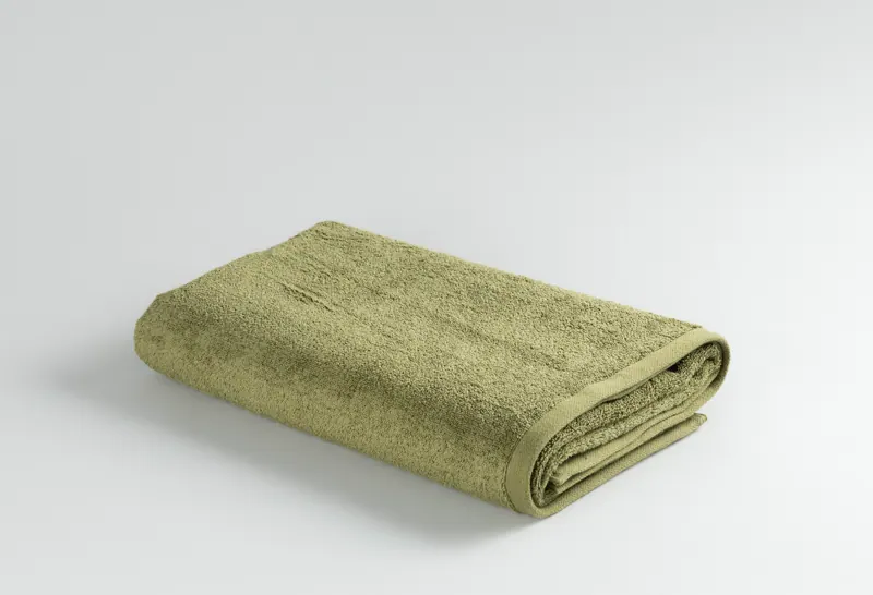 Plain Olive towel, folded